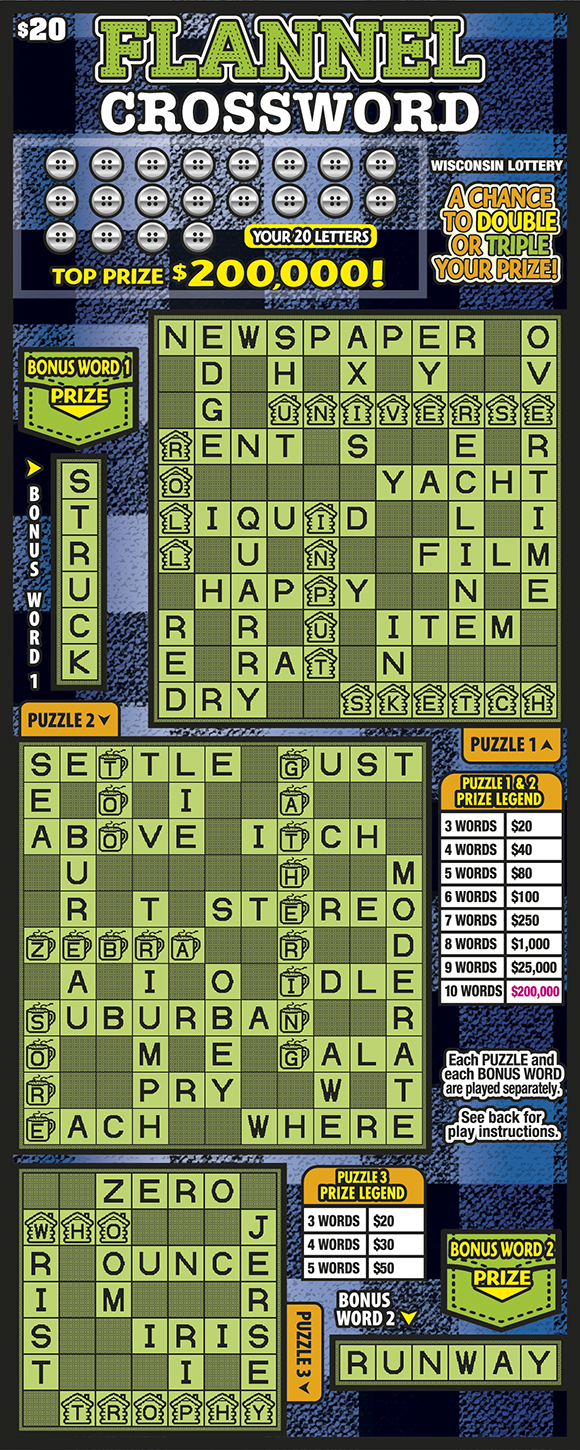 FLANNEL CROSSWORD (2726) | Wisconsin Lottery